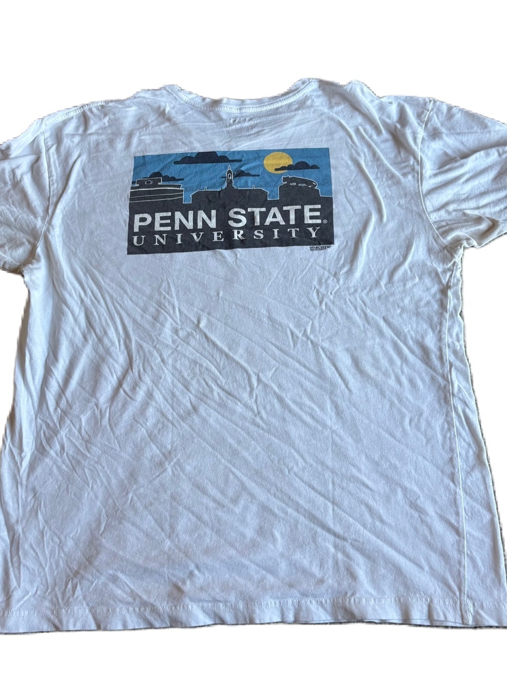 Penn Statue University Skyscape T-shirt XL White Nittany Lions